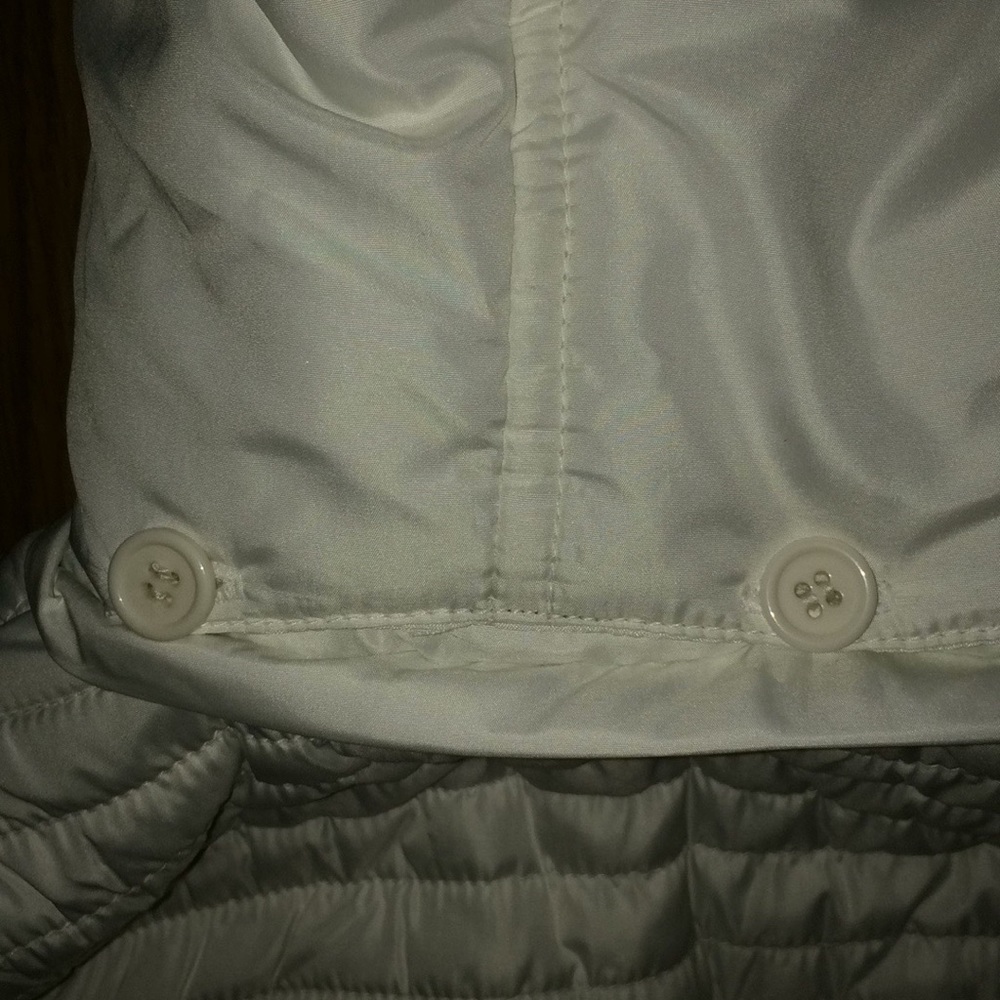 New York & Company White puffer vest fur hood M - Picture 6 of 8